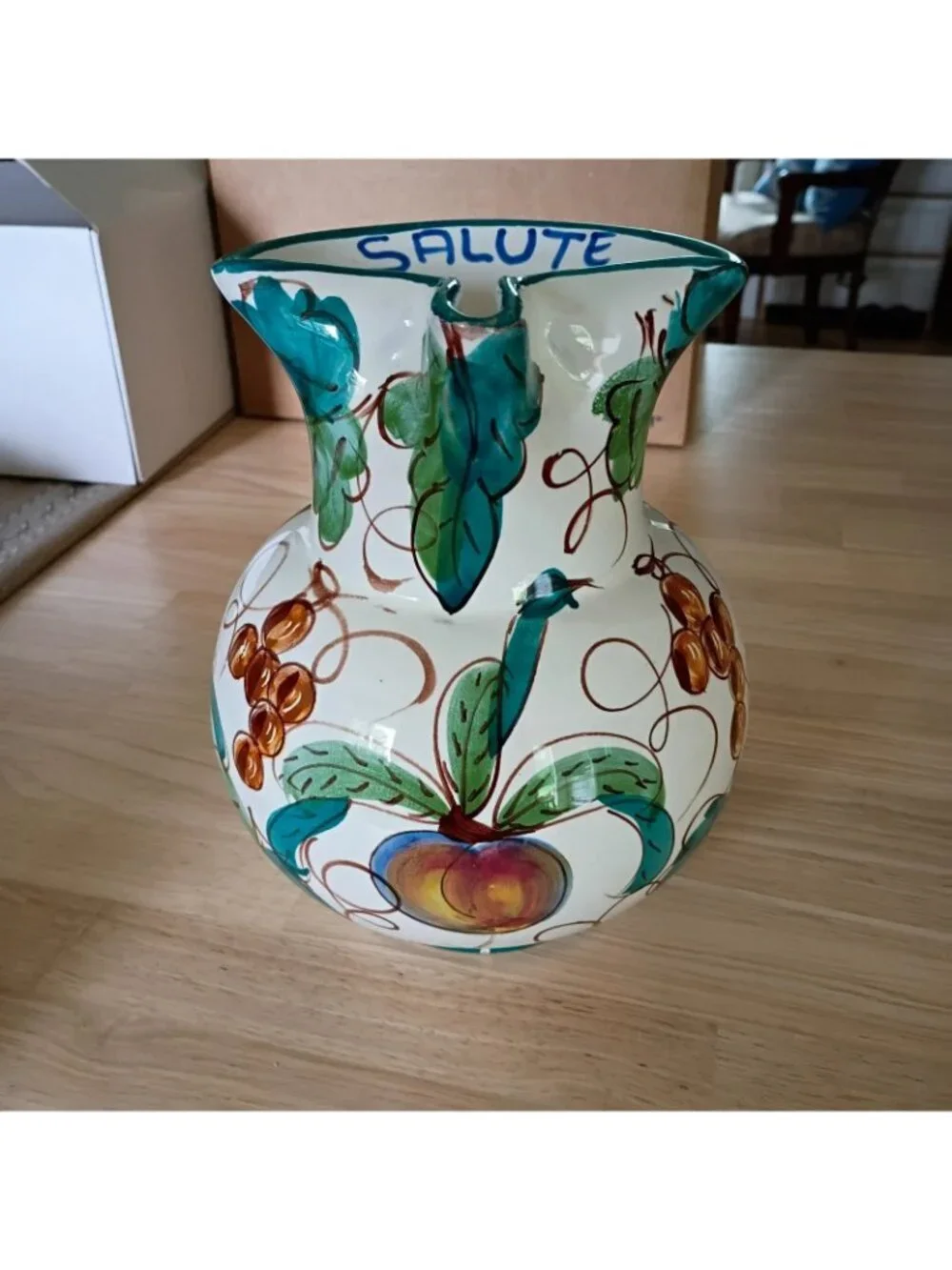 Vintage Italian Ceramic Pitcher Hand Painted Made in Italy